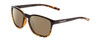 Profile View of Coyote Rambler Designer Polarized Sunglasses with Custom Cut Amber Brown Lenses in Black Tortoise Unisex Square Full Rim Acetate 53 mm
