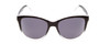 Front View of Coyote Raven Ladies Cateye Polarized Sunglasses in Gloss Black Clear & Grey 54mm