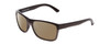 Profile View of Coyote Twisted Designer Polarized Sunglasses with Custom Cut Amber Brown Lenses in Matte Black Gun Metal Grey Mens Square Full Rim Acetate 58 mm