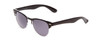 Profile View of Coyote Uptown Round Designer Polarized Sunglasses in Black Clear Fade/Grey 49 mm