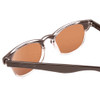 Close Up View of Coyote Uptown Unisex Round Designer Polarized Sunglasses Clear Fade & Brown 49mm