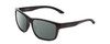 Profile View of Smith Optics Basecamp Designer Polarized Sunglasses with Custom Cut Smoke Grey Lenses in Gloss Black Jade Green Unisex Square Full Rim Acetate 58 mm