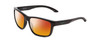 Profile View of Smith Optics Basecamp Designer Polarized Sunglasses with Custom Cut Red Mirror Lenses in Gloss Black Jade Green Unisex Square Full Rim Acetate 58 mm
