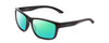 Profile View of Smith Optics Basecamp Designer Polarized Reading Sunglasses with Custom Cut Powered Green Mirror Lenses in Gloss Black Jade Green Unisex Square Full Rim Acetate 58 mm