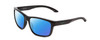 Profile View of Smith Optics Basecamp Designer Polarized Reading Sunglasses with Custom Cut Powered Blue Mirror Lenses in Gloss Black Jade Green Unisex Square Full Rim Acetate 58 mm