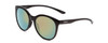Profile View of Smith Bayside Cateye Sunglasses Black/CP Polarized Opal Blue Green Mirror 54 mm