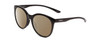 Profile View of Smith Optics Bayside Designer Polarized Reading Sunglasses with Custom Cut Powered Amber Brown Lenses in Gloss Black Unisex Cateye Full Rim Acetate 54 mm
