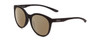 Profile View of Smith Optics Bayside Designer Polarized Sunglasses with Custom Cut Amber Brown Lenses in Matte Black Unisex Cateye Full Rim Acetate 54 mm