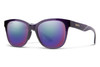 Smith Caper Women Cateye Sunglasses Black Purple/CP Polarized Violet Mirror 53mm