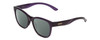 Profile View of Smith Optics Caper Designer Polarized Sunglasses with Custom Cut Smoke Grey Lenses in Crystal Midnight Black Purple Ladies Cateye Full Rim Acetate 53 mm
