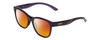Profile View of Smith Optics Caper Designer Polarized Sunglasses with Custom Cut Red Mirror Lenses in Crystal Midnight Black Purple Ladies Cateye Full Rim Acetate 53 mm