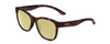 Profile View of Smith Optics Caper Designer Polarized Reading Sunglasses with Custom Cut Powered Sun Flower Yellow Lenses in Matte Tortoise Havana Gold Ladies Cateye Full Rim Acetate 53 mm
