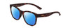 Profile View of Smith Optics Caper Designer Polarized Reading Sunglasses with Custom Cut Powered Blue Mirror Lenses in Matte Tortoise Havana Gold Ladies Cateye Full Rim Acetate 53 mm