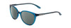 Profile View of Smith Optics Cheetah Designer Polarized Sunglasses with Custom Cut Smoke Grey Lenses in Cool Blue Crystal Ladies Cateye Full Rim Acetate 54 mm