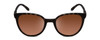 Front View of Smith Cheetah Ladies Cateye Sunglasses Tortoise Brown/Polarized Gold Mirror 54mm