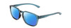 Profile View of Smith Optics Contour Designer Polarized Reading Sunglasses with Custom Cut Powered Blue Mirror Lenses in Crystal Stone Blue Green Unisex Square Full Rim Acetate 56 mm