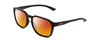 Profile View of Smith Optics Contour Designer Polarized Sunglasses with Custom Cut Red Mirror Lenses in Gloss Black Unisex Square Full Rim Acetate 56 mm
