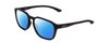 Profile View of Smith Optics Contour Designer Polarized Sunglasses with Custom Cut Blue Mirror Lenses in Matte Black Unisex Square Full Rim Acetate 56 mm