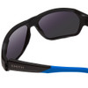 Close Up View of Smith Deckboss Unisex Sunglasses Matte Black/CP Glass Polarized Blue Mirror 63mm