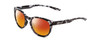 Profile View of Smith Optics Eastbank Designer Polarized Sunglasses with Custom Cut Red Mirror Lenses in Black Marble Tortoise Unisex Round Full Rim Acetate 52 mm