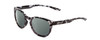 Profile View of Smith Optics Eastbank Designer Polarized Sunglasses with Custom Cut Smoke Grey Lenses in Black Marble Tortoise Unisex Round Full Rim Acetate 52 mm