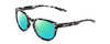 Profile View of Smith Optics Eastbank Designer Polarized Reading Sunglasses with Custom Cut Powered Green Mirror Lenses in Black Marble Tortoise Unisex Round Full Rim Acetate 52 mm