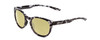 Profile View of Smith Optics Eastbank Designer Polarized Reading Sunglasses with Custom Cut Powered Sun Flower Yellow Lenses in Black Marble Tortoise Unisex Round Full Rim Acetate 52 mm