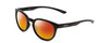 Profile View of Smith Optics Eastbank Designer Polarized Sunglasses with Custom Cut Red Mirror Lenses in Gloss Black Unisex Round Full Rim Acetate 52 mm