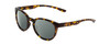 Profile View of Smith Optics Eastbank Designer Polarized Sunglasses with Custom Cut Smoke Grey Lenses in Vintage Tortoise Havana Brown Gold Unisex Round Full Rim Acetate 52 mm