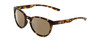 Profile View of Smith Optics Eastbank Designer Polarized Reading Sunglasses with Custom Cut Powered Amber Brown Lenses in Vintage Tortoise Havana Brown Gold Unisex Round Full Rim Acetate 52 mm
