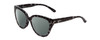 Profile View of Smith Optics Era Designer Polarized Sunglasses with Custom Cut Smoke Grey Lenses in Black Marble Tortoise Ladies Cateye Full Rim Acetate 55 mm