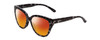 Profile View of Smith Optics Era Designer Polarized Sunglasses with Custom Cut Red Mirror Lenses in Black Marble Tortoise Ladies Cateye Full Rim Acetate 55 mm