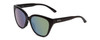 Profile View of Smith Era Ladies Cateye Sunglasses Black/CP Polarize Opal Blue Green Mirror 55mm