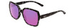 Profile View of Smith Flare Ladies Sunglasses in Black Tortoise/CP Polarized Purple Mirror 57 mm