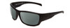 Profile View of Smith Optics Frontman Elite Designer Polarized Reading Sunglasses with Custom Cut Powered Smoke Grey Lenses in Gloss Black Unisex Wrap Full Rim Acetate 61 mm