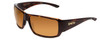 Profile View of Smith Guides Choice Unisex Sunglasses in Tortoise Brown/Polarchromic Copper 62mm