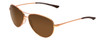 Profile View of Smith Langley Unisex Pilot Sunglasses in Rose Gold Black/Polarized Brown 60 mm
