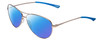 Profile View of Smith Optics Langley Designer Polarized Reading Sunglasses with Custom Cut Powered Blue Mirror Lenses in Matte Ruthenium Silver Unisex Pilot Full Rim Metal 60 mm