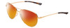 Profile View of Smith Optics Langley Designer Polarized Sunglasses with Custom Cut Red Mirror Lenses in Rose Gold Unisex Pilot Full Rim Metal 60 mm
