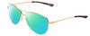 Profile View of Smith Optics Langley Designer Polarized Reading Sunglasses with Custom Cut Powered Green Mirror Lenses in Rose Gold Unisex Pilot Full Rim Metal 60 mm