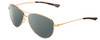Profile View of Smith Optics Langley Designer Polarized Reading Sunglasses with Custom Cut Powered Smoke Grey Lenses in Rose Gold Unisex Pilot Full Rim Metal 60 mm