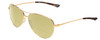 Profile View of Smith Optics Langley Designer Polarized Reading Sunglasses with Custom Cut Powered Sun Flower Yellow Lenses in Rose Gold Unisex Pilot Full Rim Metal 60 mm