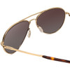 Close Up View of Smith Layback Unisex Pilot Sunglasses Matte Gold/Polarized Brown Gradient 60mm