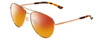 Profile View of Smith Optics Layback Designer Polarized Sunglasses with Custom Cut Red Mirror Lenses in Rose Gold Unisex Pilot Full Rim Metal 60 mm