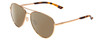 Profile View of Smith Optics Layback Designer Polarized Sunglasses with Custom Cut Amber Brown Lenses in Rose Gold Unisex Pilot Full Rim Metal 60 mm