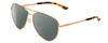 Profile View of Smith Optics Layback Designer Polarized Reading Sunglasses with Custom Cut Powered Smoke Grey Lenses in Rose Gold Unisex Pilot Full Rim Metal 60 mm