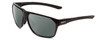 Profile View of Smith Optics Leadout PivLock Designer Polarized Sunglasses with Custom Cut Smoke Grey Lenses in Gloss Black Unisex Square Full Rim Acetate 63 mm