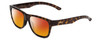 Profile View of Smith Optics Lowdown Slim 2 Designer Polarized Sunglasses with Custom Cut Red Mirror Lenses in Vintage Tortoise Havana Brown Gold Unisex Classic Full Rim Acetate 53 mm