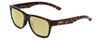Profile View of Smith Optics Lowdown Slim 2 Designer Polarized Reading Sunglasses with Custom Cut Powered Sun Flower Yellow Lenses in Vintage Tortoise Havana Brown Gold Unisex Classic Full Rim Acetate 53 mm