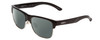 Profile View of Smith Optics Lowdown Split Designer Polarized Sunglasses with Custom Cut Smoke Grey Lenses in Gloss Black Unisex Classic Semi-Rimless Acetate 56 mm